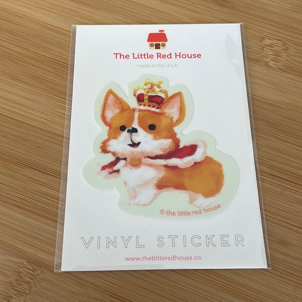The Little Red House - Royal Corgi Vinyl Sticker